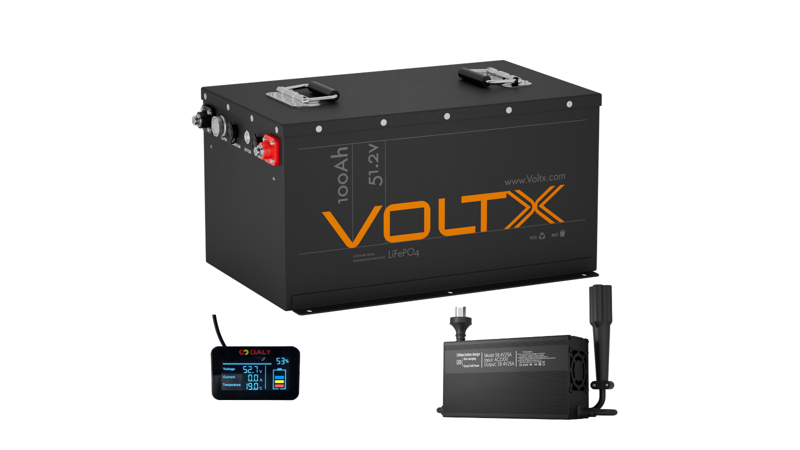 VoltX 48V 100Ah Golf Cart Battery + Yamaha G29 Charger