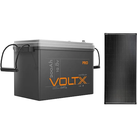 VoltX 12V 200Ah Battery + 200W Solar