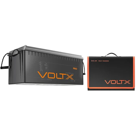 VoltX 12V 300Ah Battery + 200W Solar