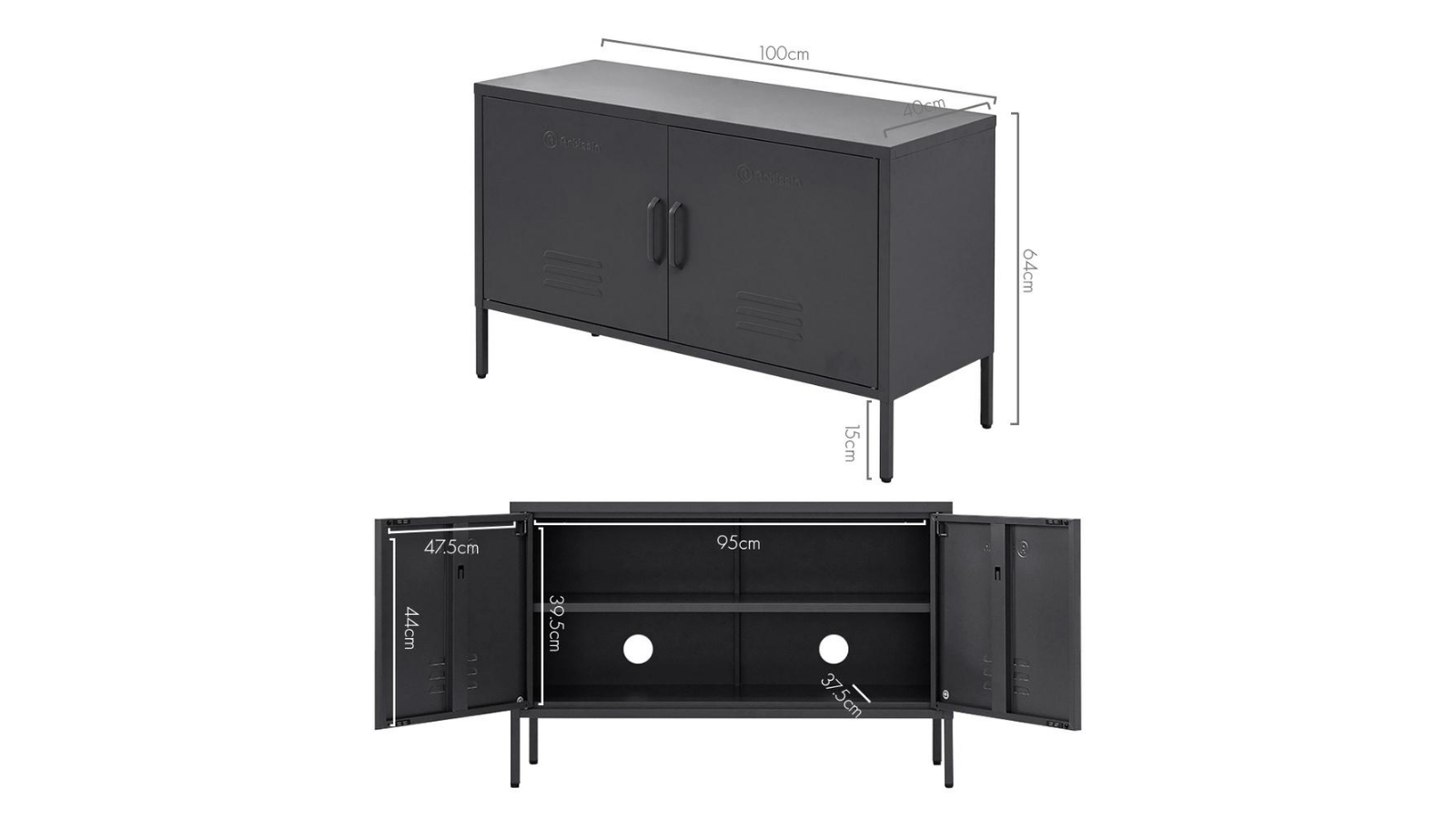 ArtissIn Buffet Sideboard Metal Base Black Harvey Norman