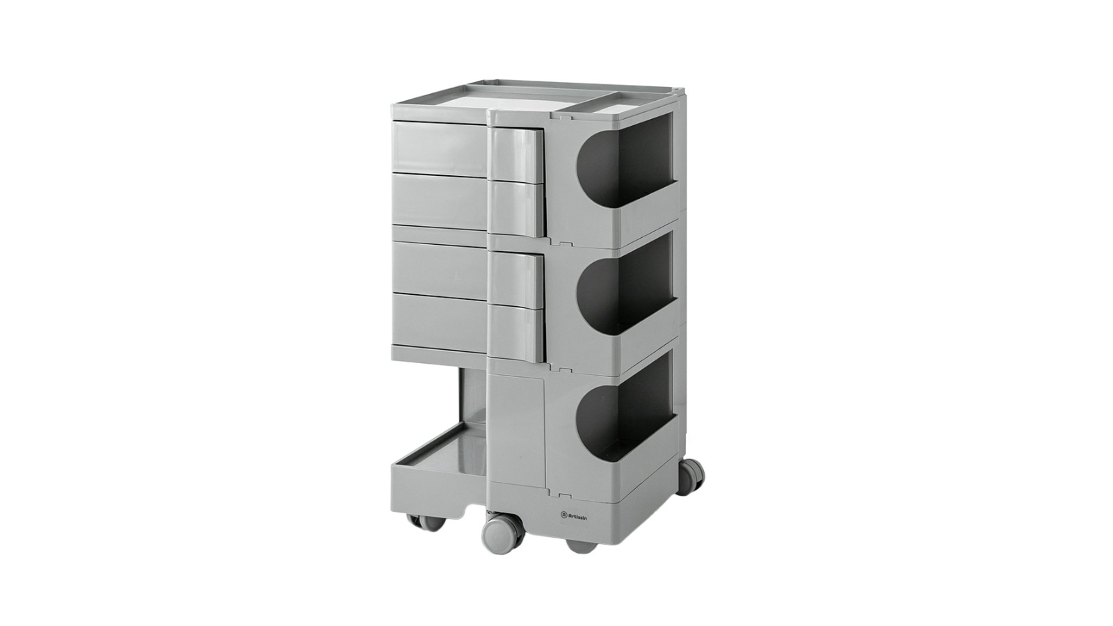 Artiss 5-Tier Boby Replica Bedside Table Storage Trolley - Grey