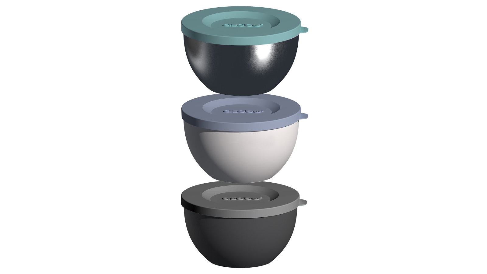 Asobu Thermo Bowl 270ml Black/Silver/White - Set of 3