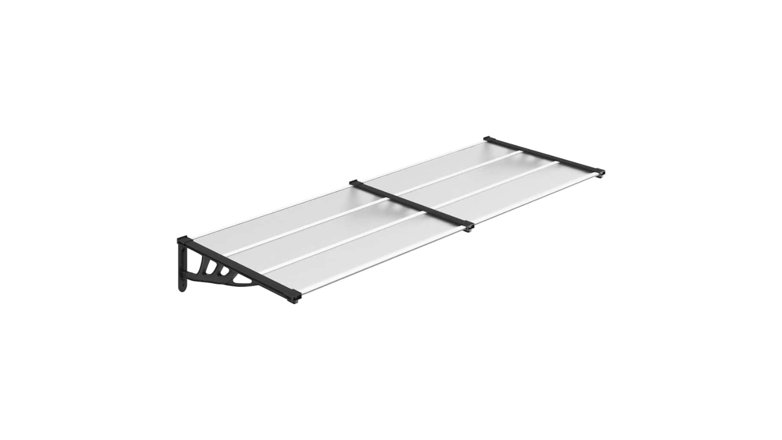 vidaXL Polycarbonate Black/Transparent Door Canopy - 239 x 90cm 