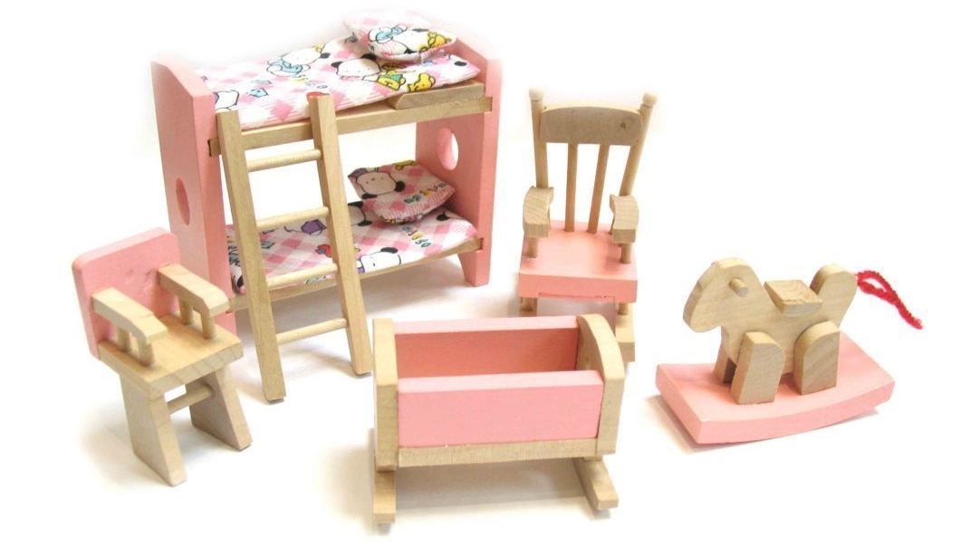 All Kids Wooden Doll House Furniture Miniature Rooms Dolls