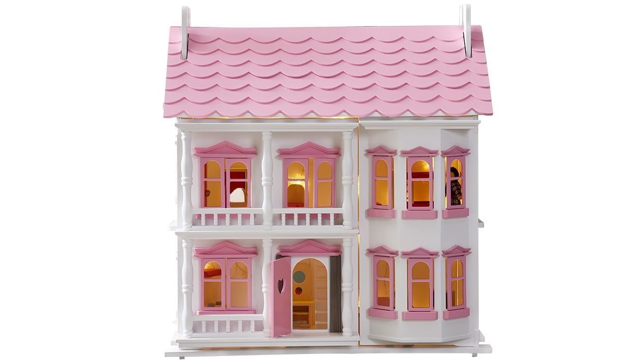 All 4 Kids Riley 2 Level Doll House with Light