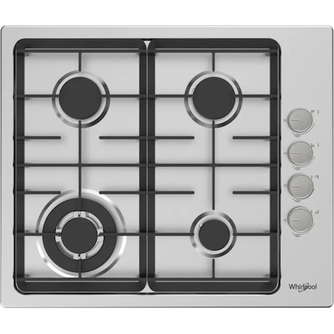 Whirlpool 600mm 4 Burner Gas Cooktop - Stainless Steel
