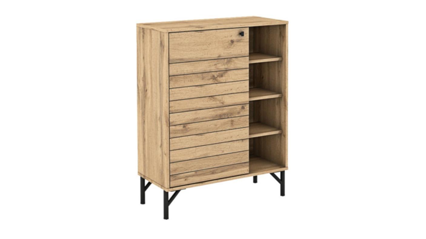 Paragon Wotan Oak Akmo Wooden Shoe Rack Organiser Cabinet