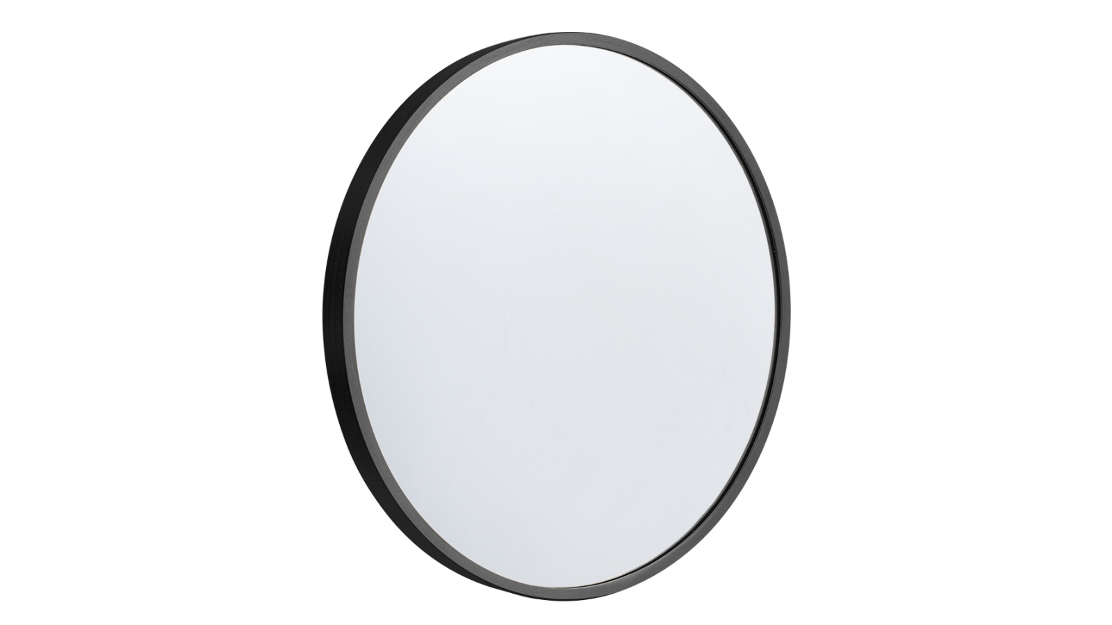 Furb Black Round Wall Aluminum Frame Vanity Mirror