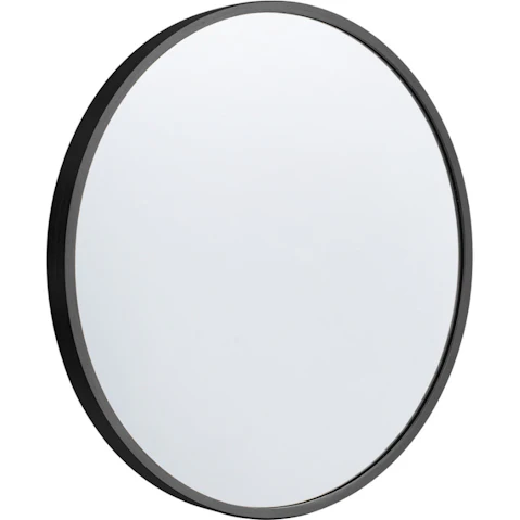 Furb Black Round Wall Aluminum Frame Vanity Mirror