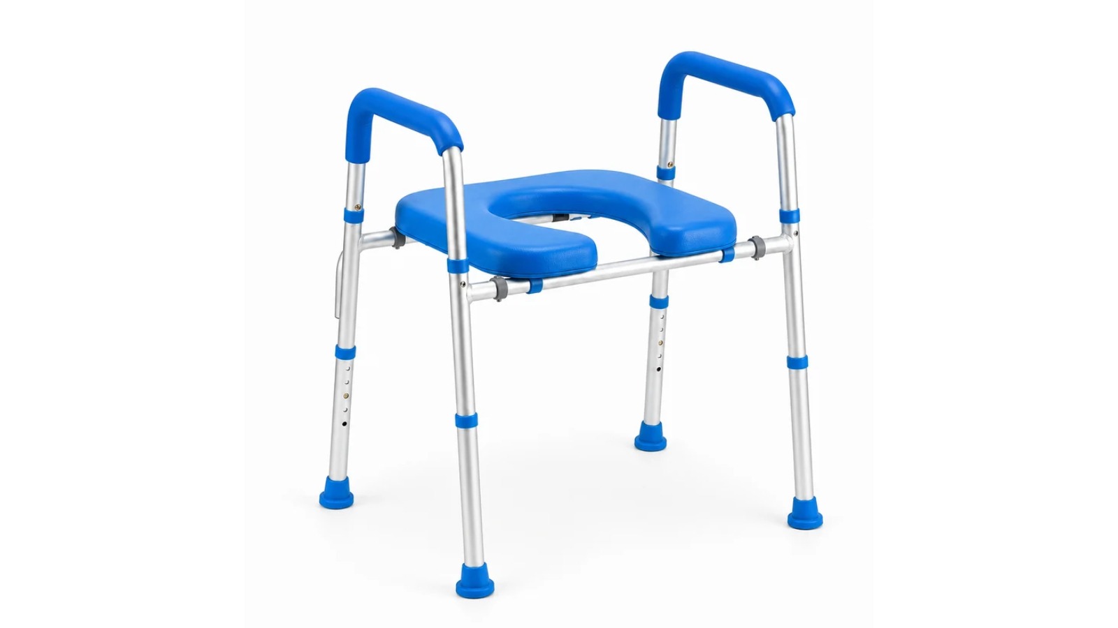 Altus Adjustable Width Raised Toilet Frame with Padded Seat - Blue