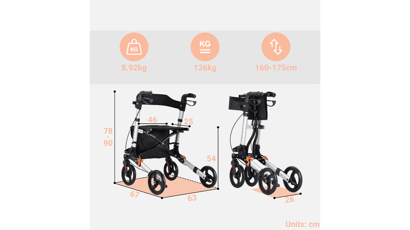 Altus Euro Walker with Seat Mobility Rollator | Harvey Norman