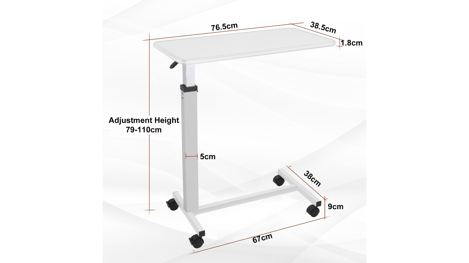 Altus Altus Adjustable Overbed Table - White | Harvey Norman