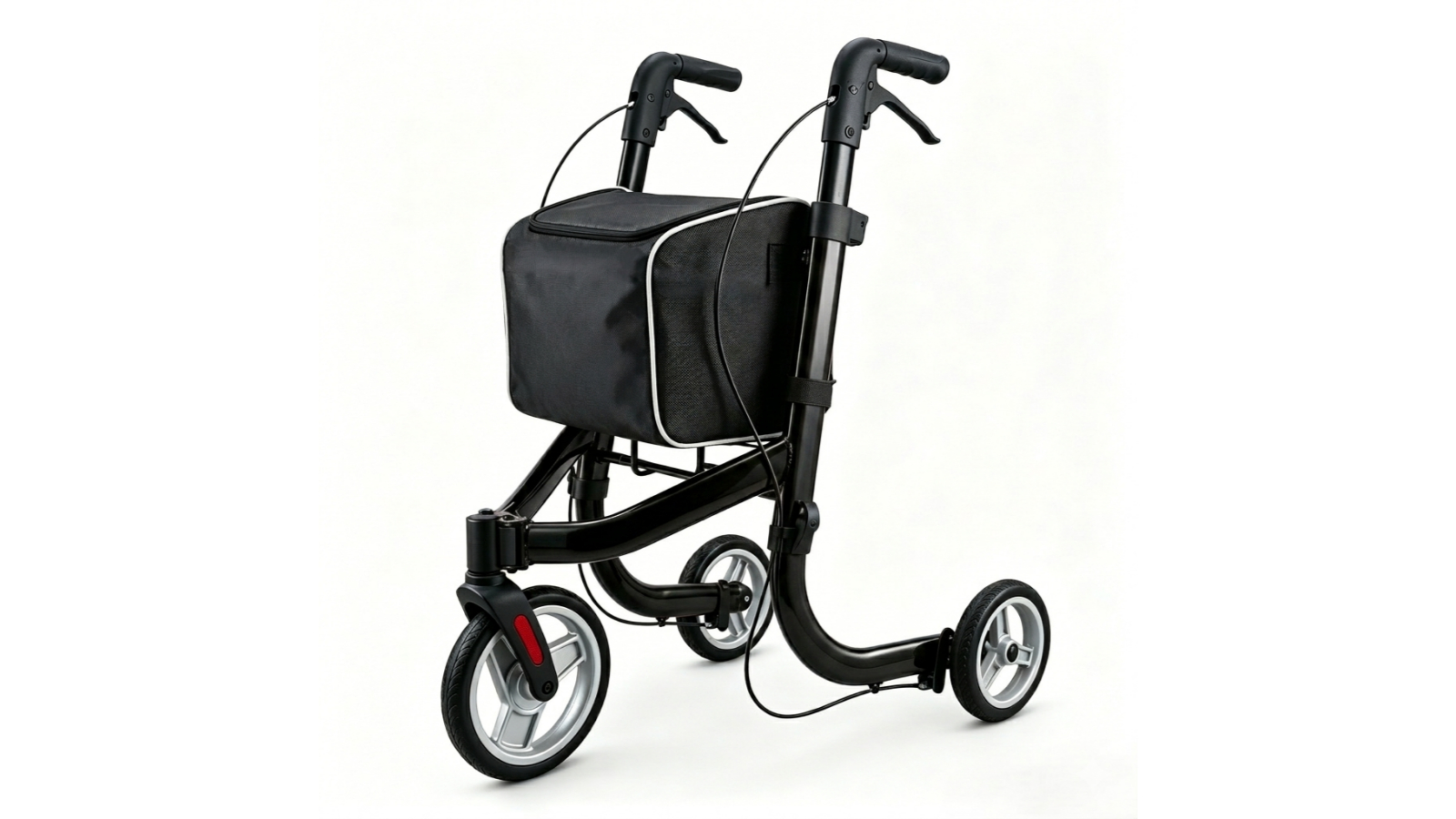 Altus Premium Lightweight Aluminium 3-Wheel Walker with Convenient Storage Bag - Black