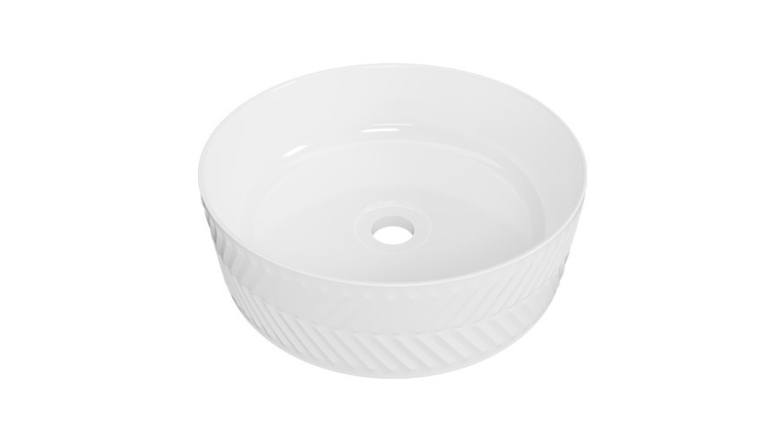 Timberline Allure 360mm Arrow Above Counter Basin - Gloss White