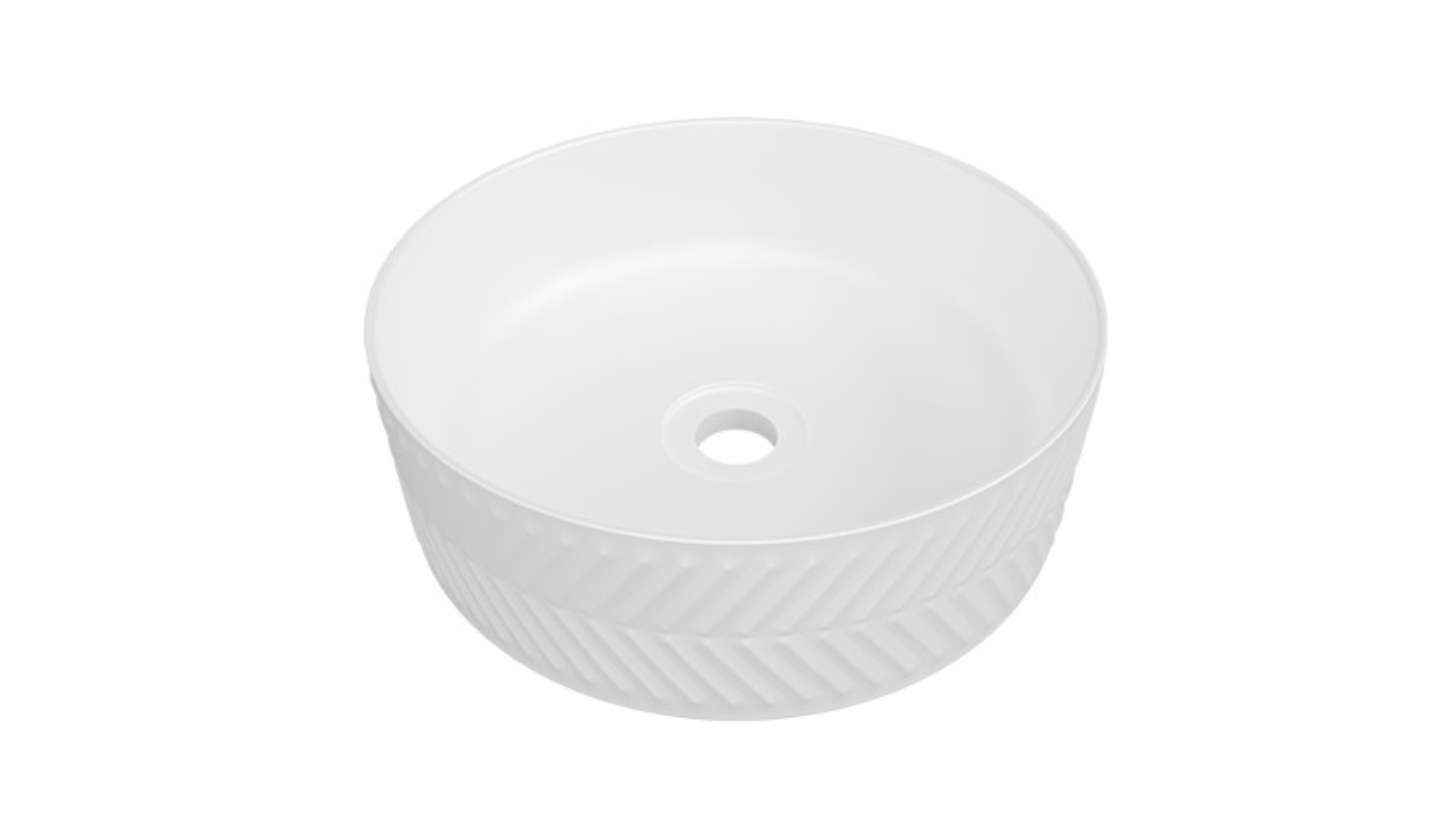 Timberline Allure 360mm Arrow Above Counter Basin - Matte White