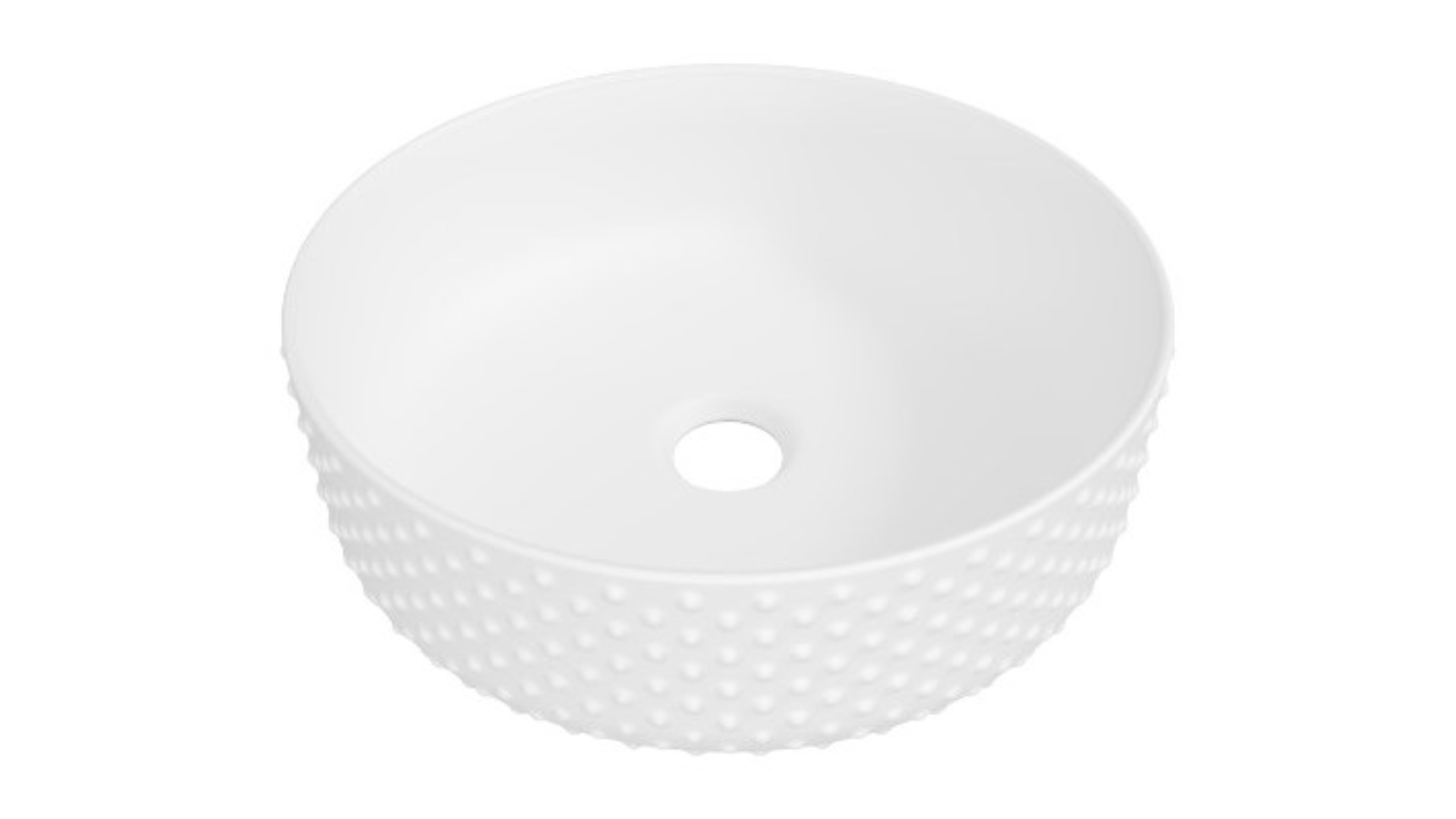 Timberline Allure Dimple 360mm Above Counter Basin - Matte White