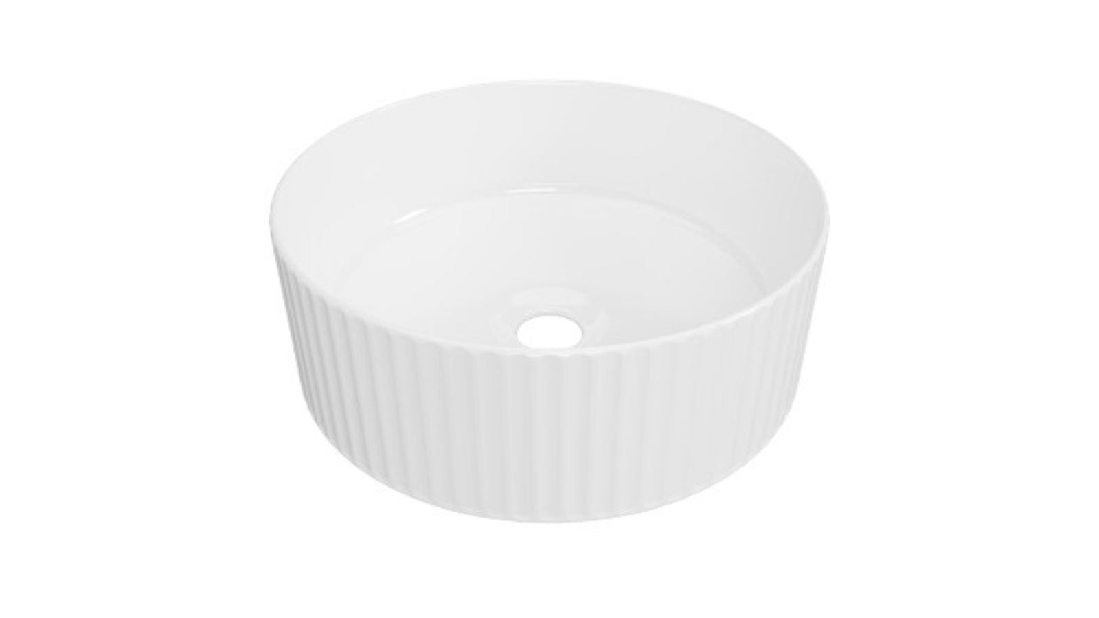 Timberline Allure Flute 360mm Above Counter Basin - Gloss White