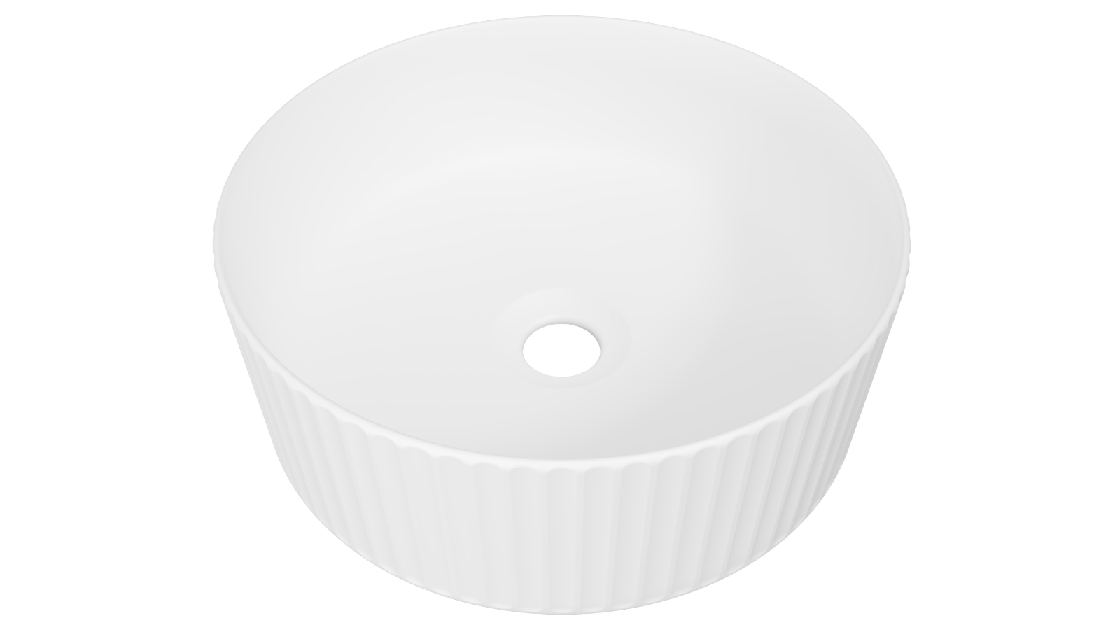 Timberline Allure Flute 360mm Above Counter Basin - Matte White