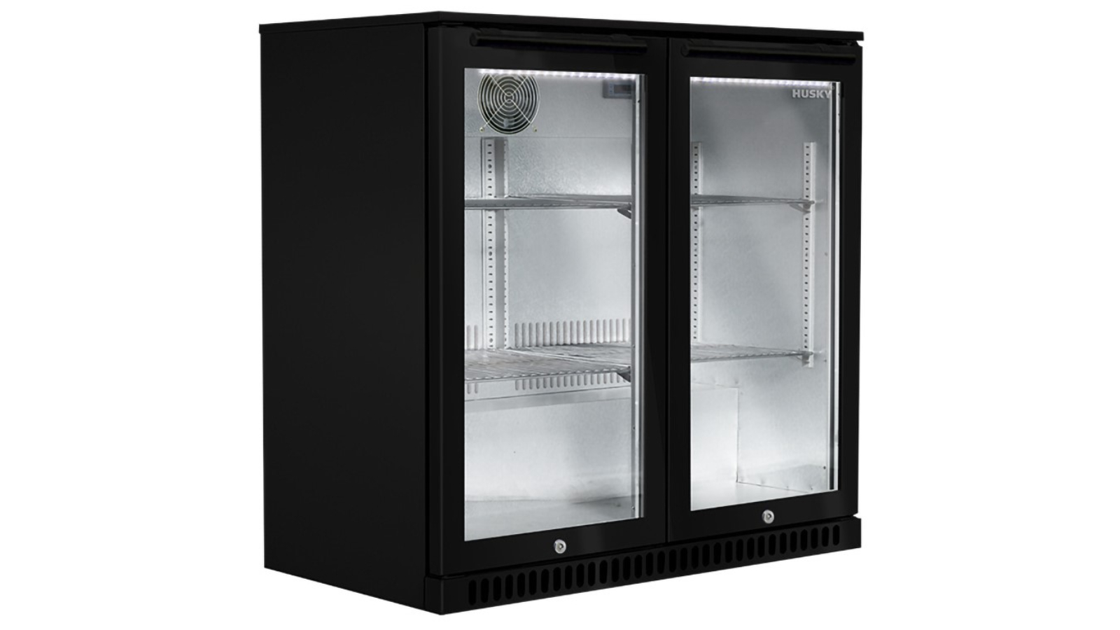Husky 190 Litre Alfresco Double Glass Door Drinks Chiller - Black