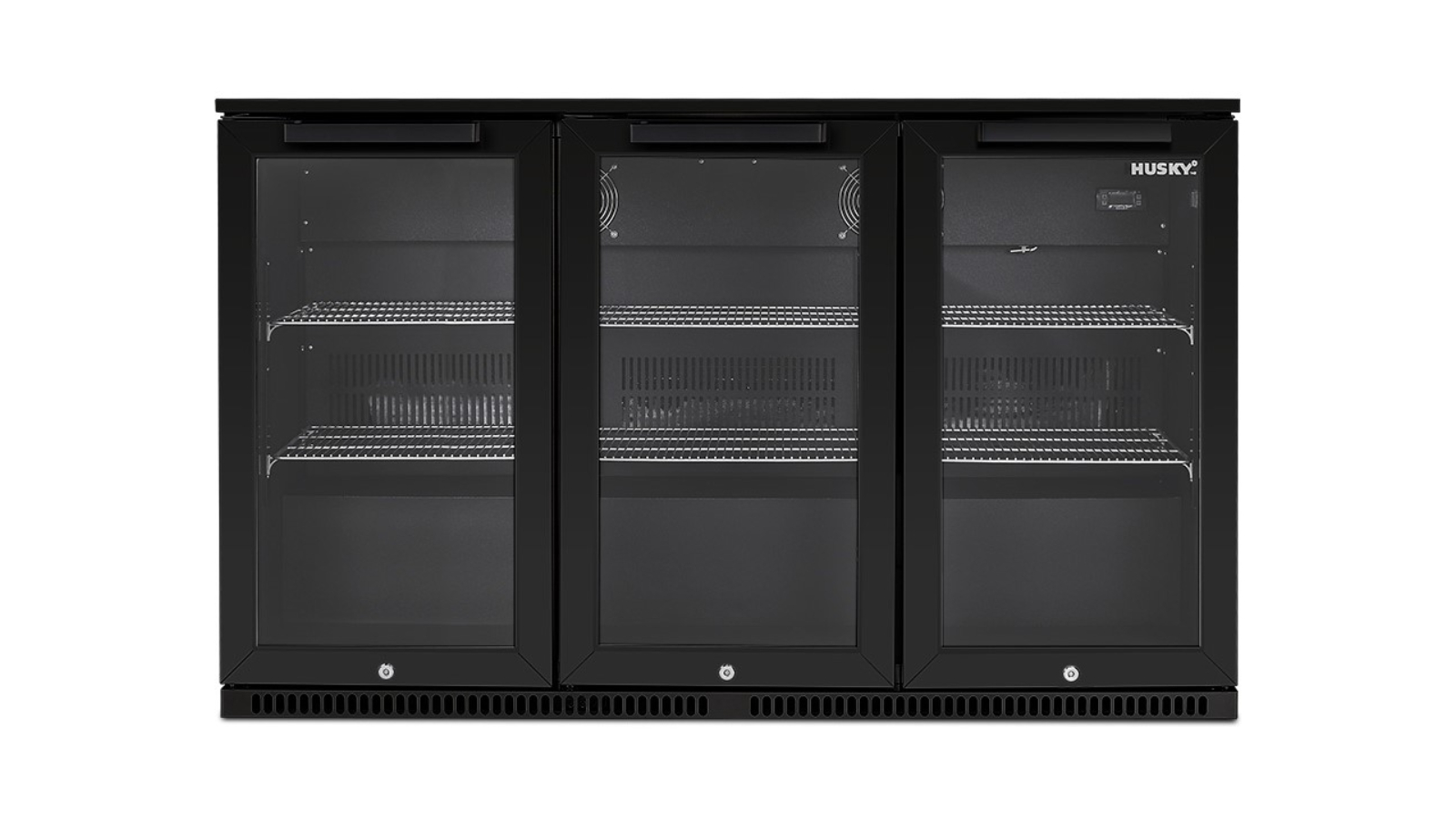 Husky 307L Alfresco Triple Door Drinks Chiller - Black