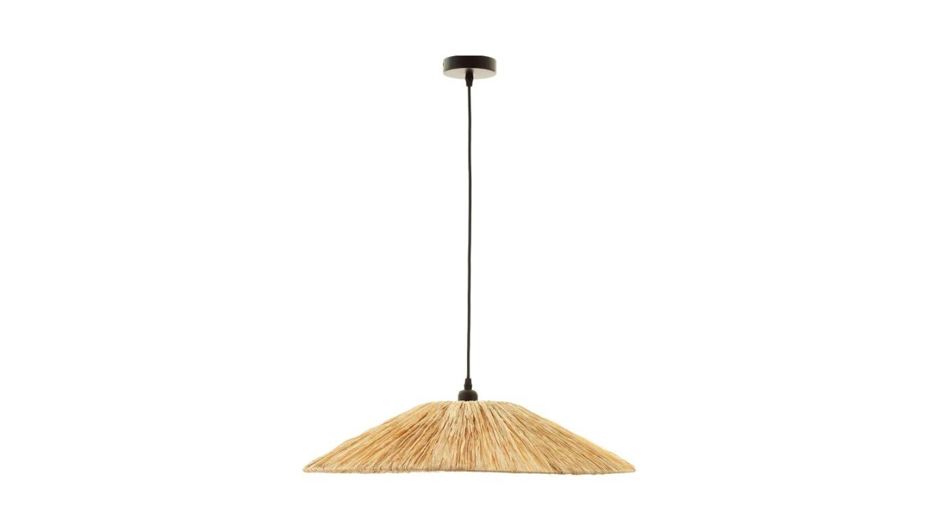 Luminea Alluria Transitional Contemporary Raffia Bamboo Shade Pendant Light - Medium