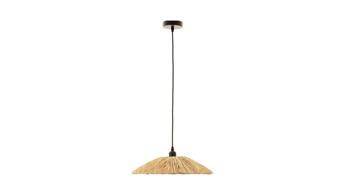 Luminea Alluria Transitional Contemporary Raffia Bamboo Shade Pendant Light - Small
