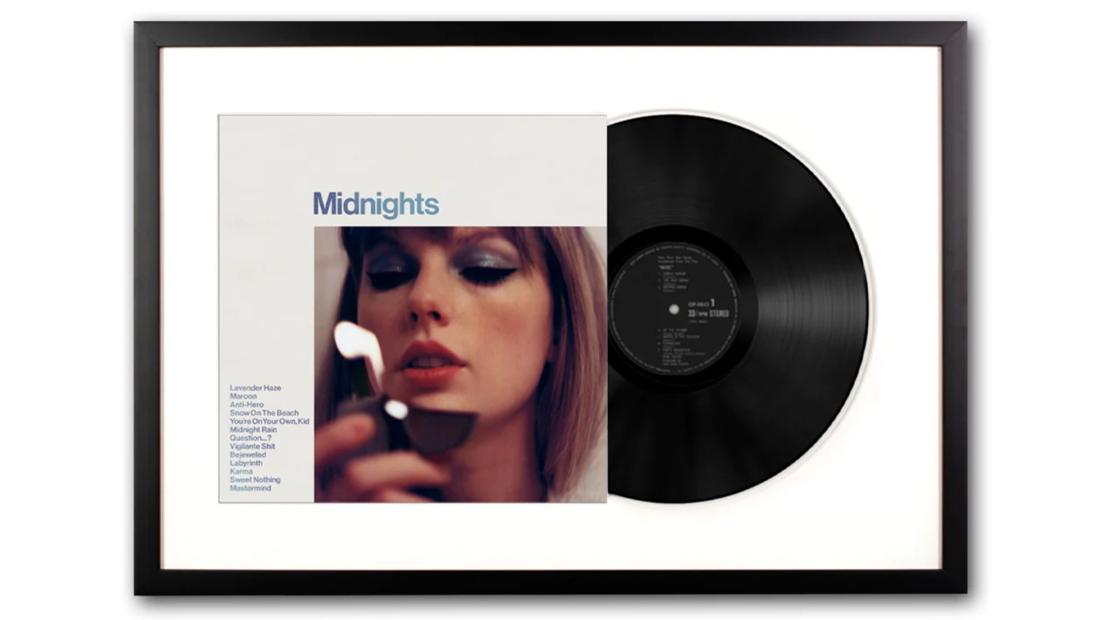 Universal Music Framed Taylor Swift Midnights Vinyl Album Art