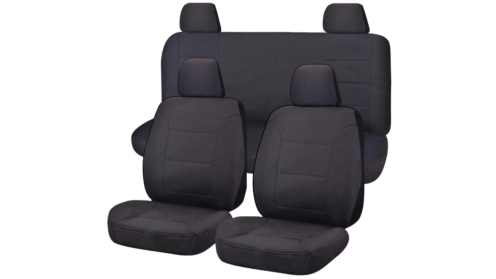 My Car Heavy Duty Canvas Seat Cover for Nissan Navara D23 Series 3-4 Np300 Dual Cab 2017-2022 - Black