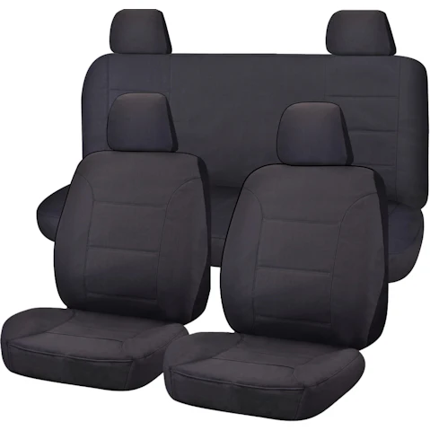My Car Heavy Duty Canvas Seat Cover for Nissan Navara D23 Series 3-4 Np300 Dual Cab 2017-2022 - Black