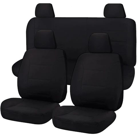 My Car Heavy Duty Canvas Seat Cover for Nissan Navara D40 Series Dual Cab 2006-2015 - Black