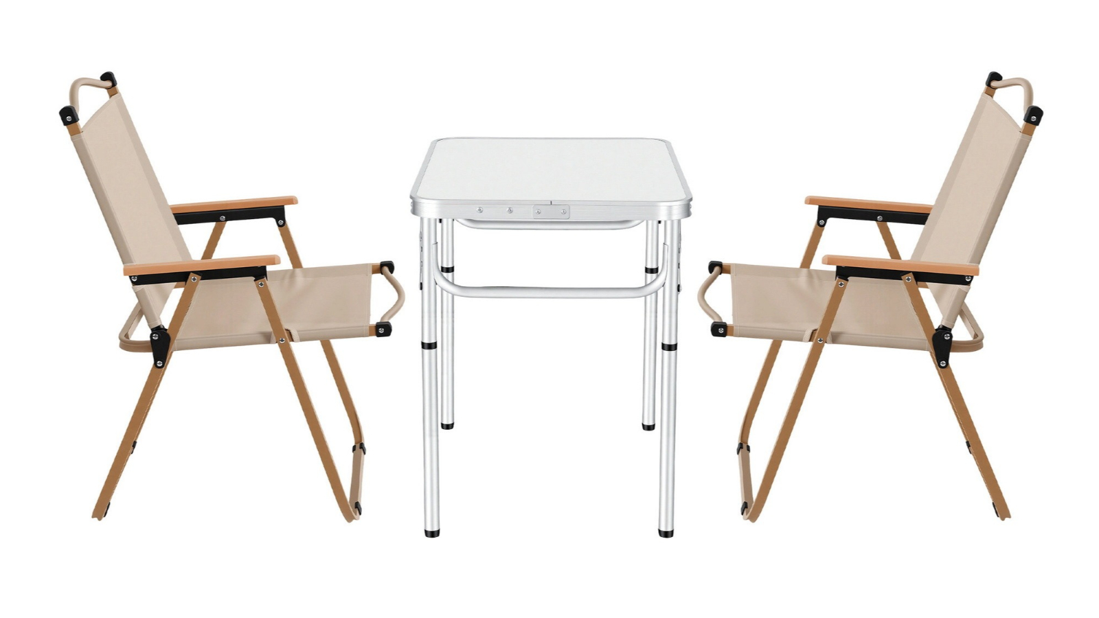 Weisshorn 3 Piece Aluminium Portable Camping Table and Chair Set