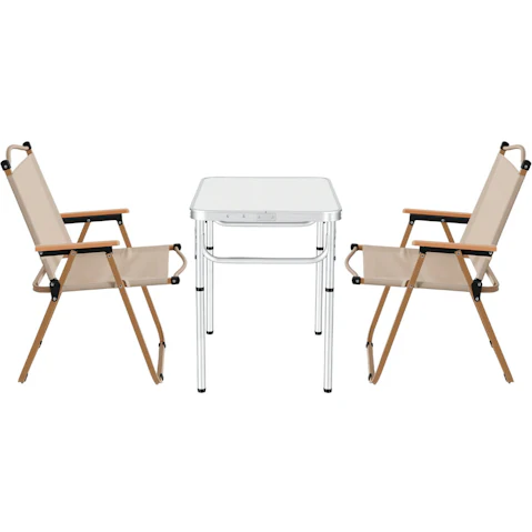 Weisshorn 3 Piece Aluminium Portable Camping Table and Chair Set