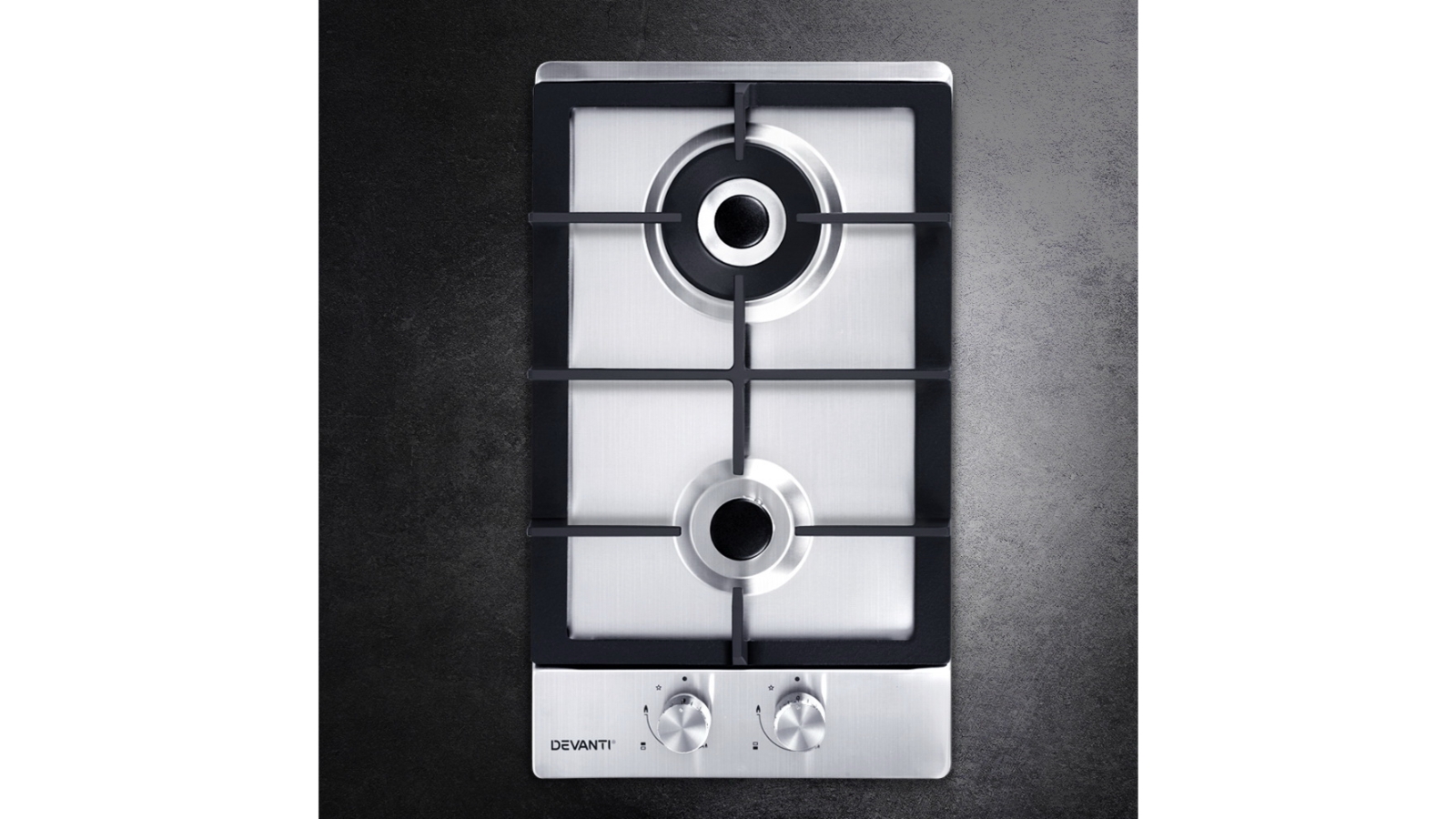Devanti 2 Burner Gas Cooktop 30cm Stove Steel Harvey Norman