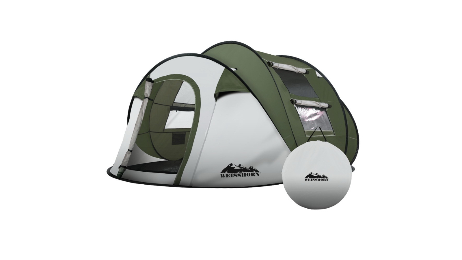 Weisshorn Instant Up Camping Tent 4-5 Person - Green