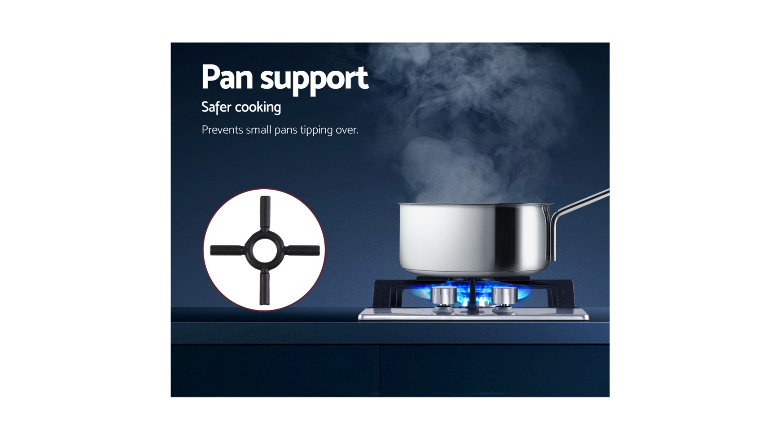 Devanti 2 Burner Gas Cooktop 30cm Stove Steel Harvey Norman