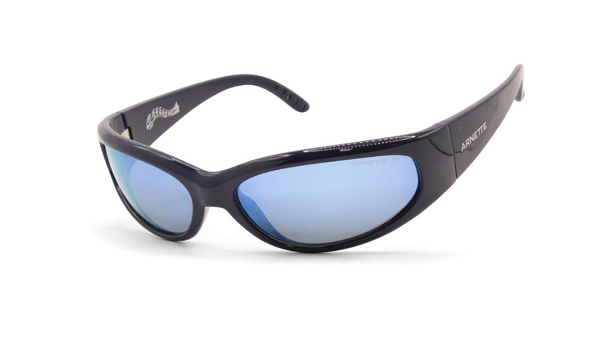 Arnette AN4302 275422 Catfish Shiny Mirror Polarised Sunglasses - Dark Blue/Blue 