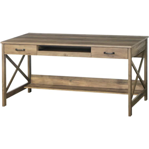 Maestro Furniture Andy Home Office Desk with 2-Drawer - Rustic Oak