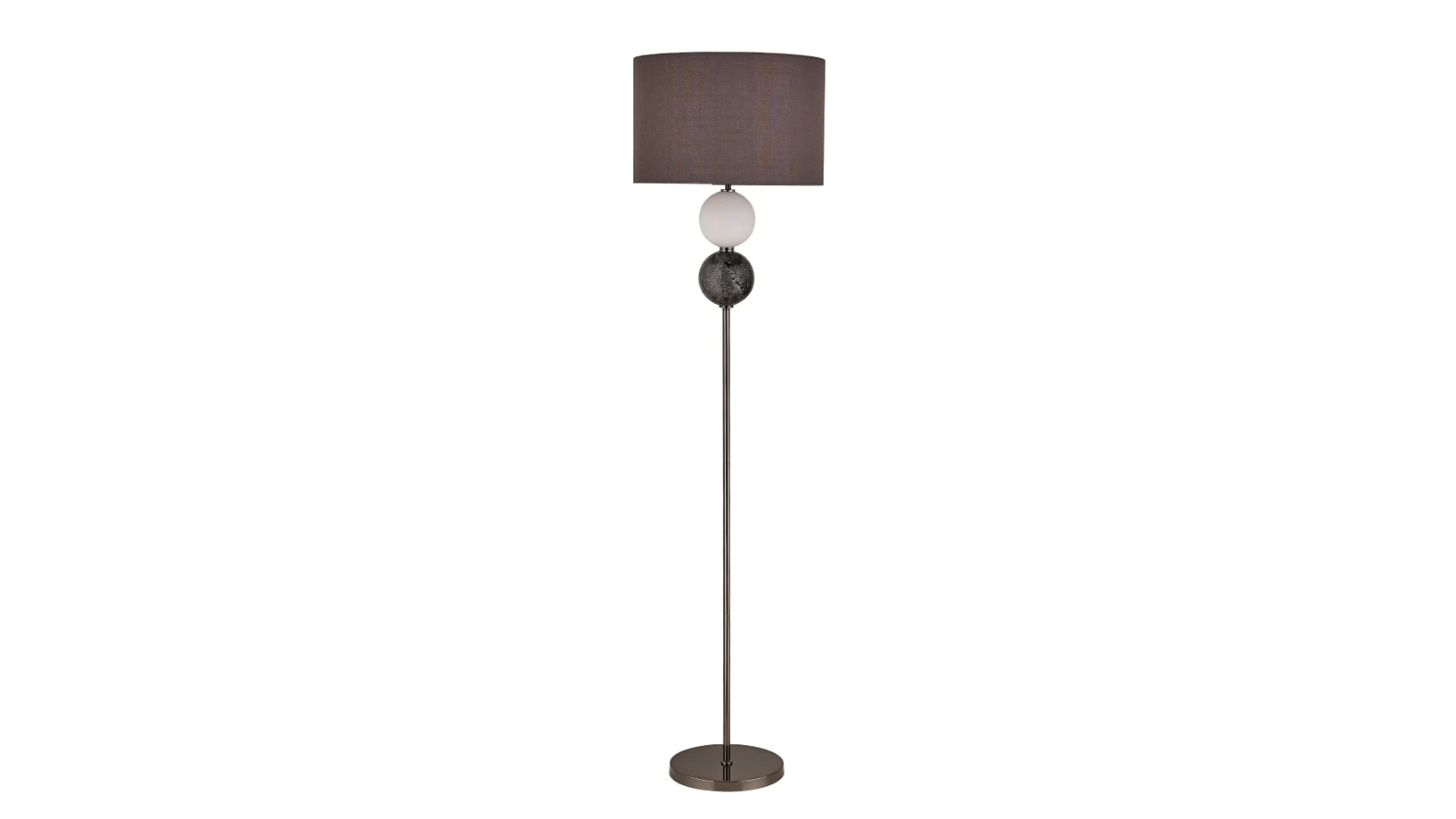 Luminea Angie Modern Orbs Metal Design Fabric Shade Floor Light Lamp - Pewter