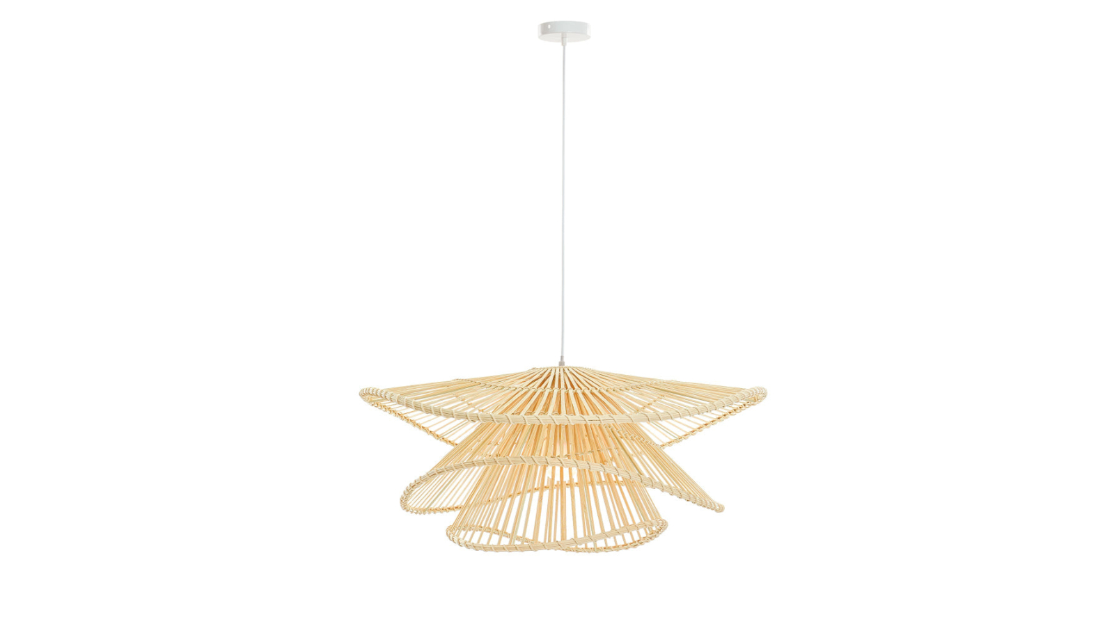 Luminea Annette Classic Country Style Rattan Hanging Pendant Light - Natural