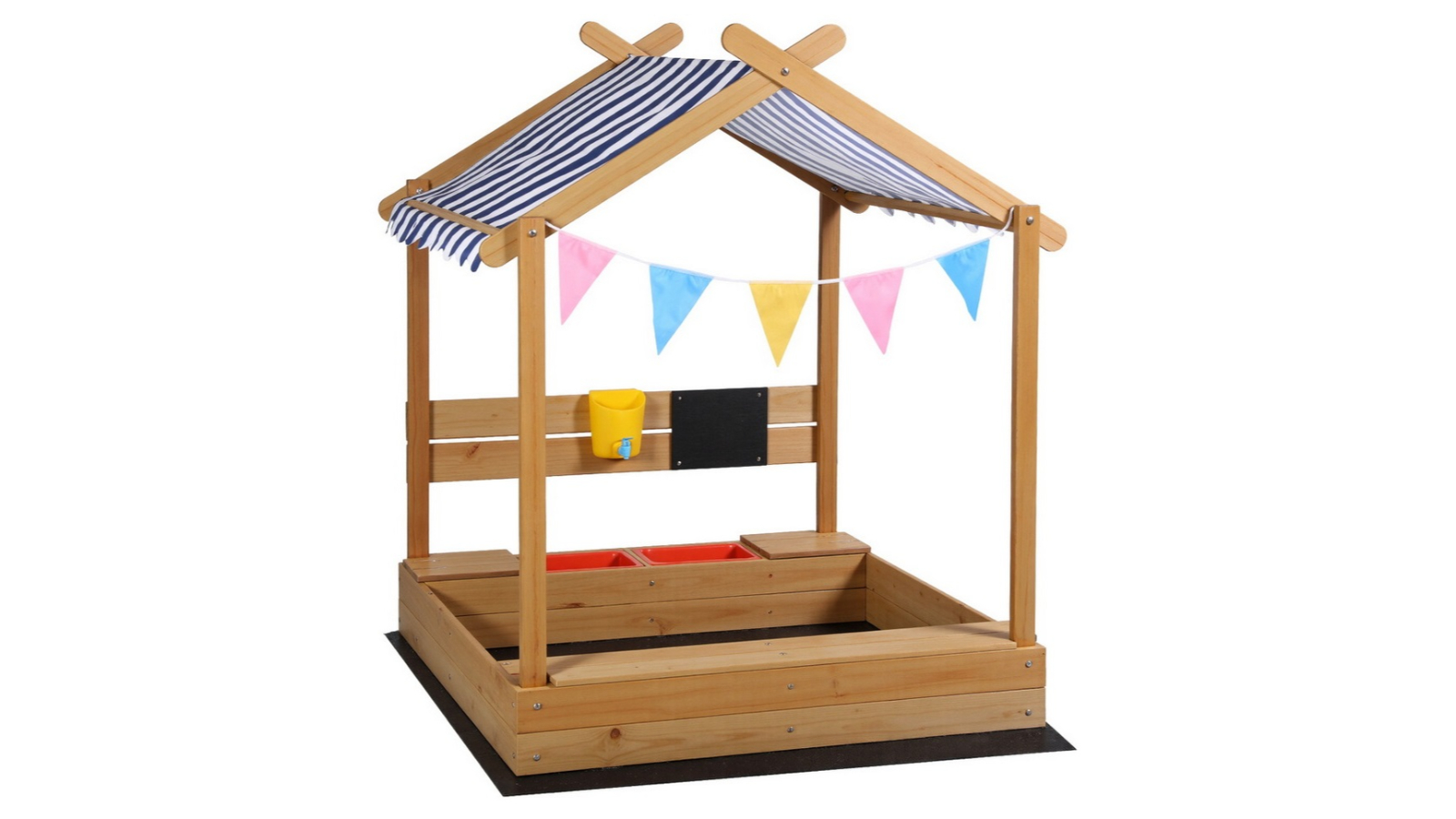 Keezi Kids 146cm Wooden Sandpit with Canopy