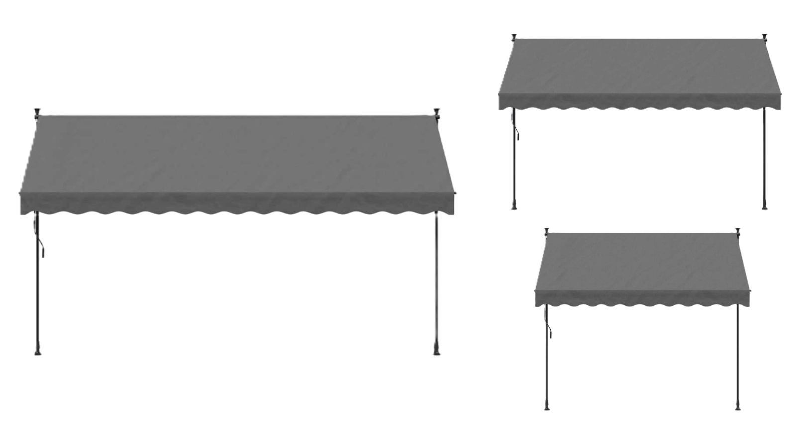 vidaXL Anthracite Retractable Fabric and Steel Awning