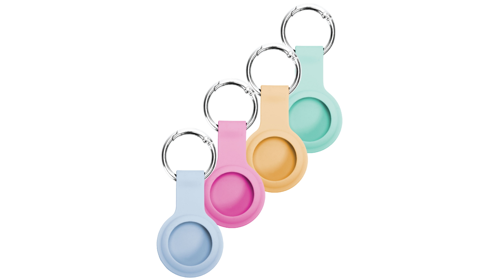 Laser 4-Pack Silicone Key Ring for Apple AirTag - Vibrant Tones