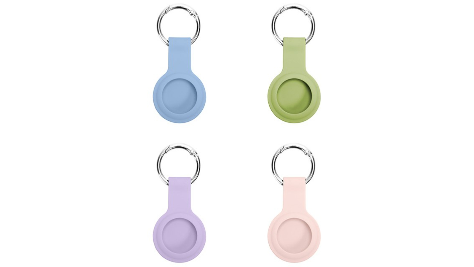 Laser Pack of 4 Silicone Keyring AirTag - Pastel