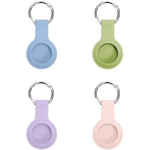 Laser Pack of 4 Silicone Keyring AirTag - Pastel