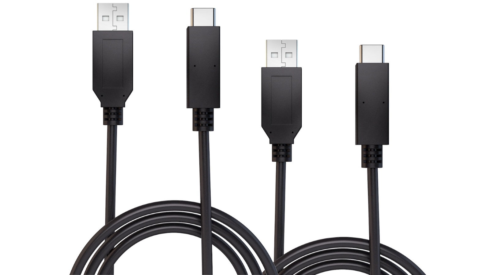 Laser 1m USB Type C to USB A 2.0 Twin Pack - Black