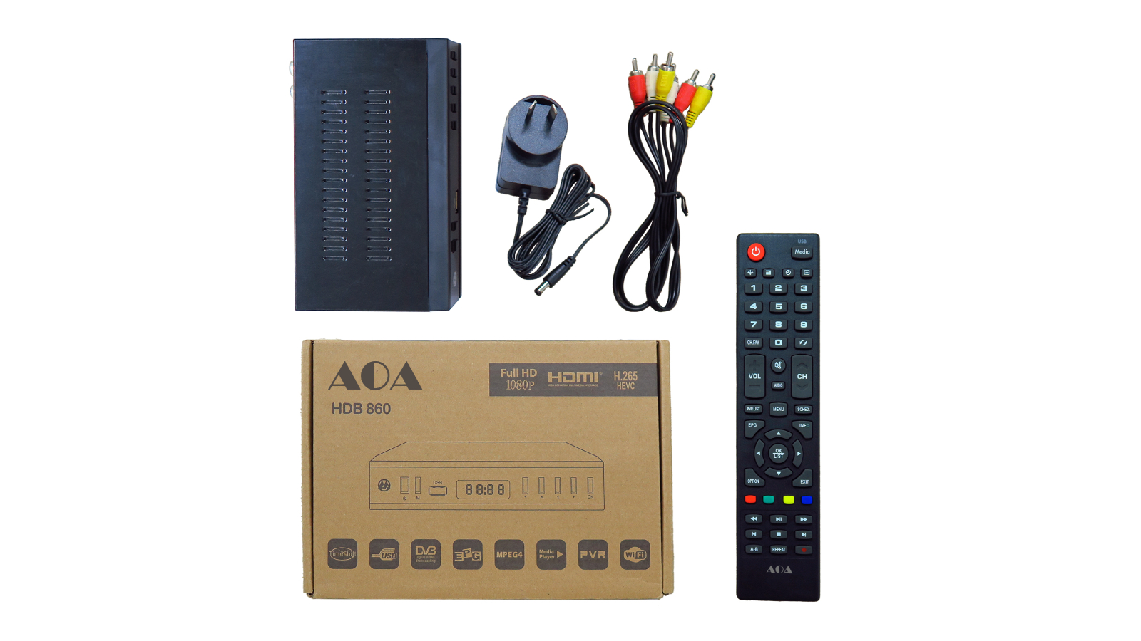 AOA HDB860 FHD DVB-T2 H.265 PVR Media Playset Top Box for New AU Standard DTV