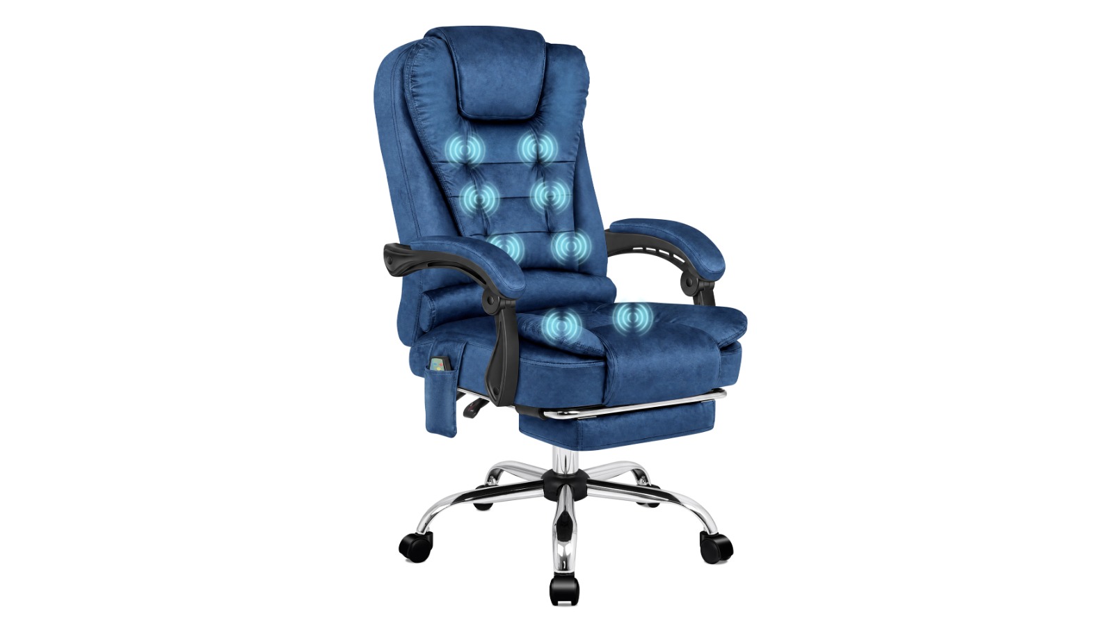 Alfordson Massage Office Chair with Heated Seat - Velvet Blue