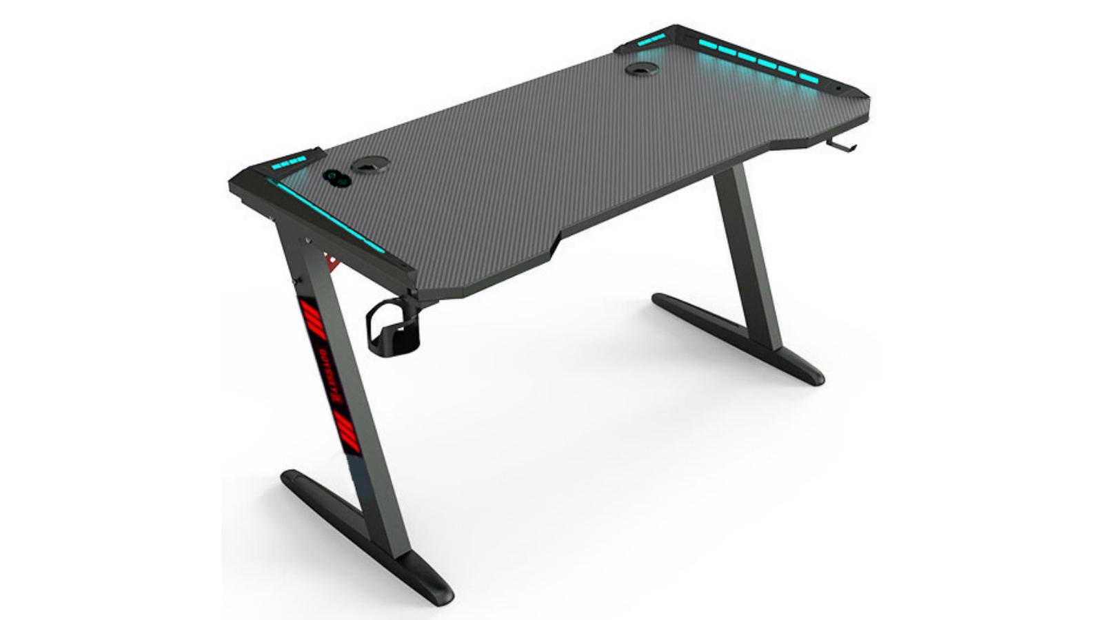 Odyssey8 140cm Single Panel Black Gaming Desk Harvey Norman