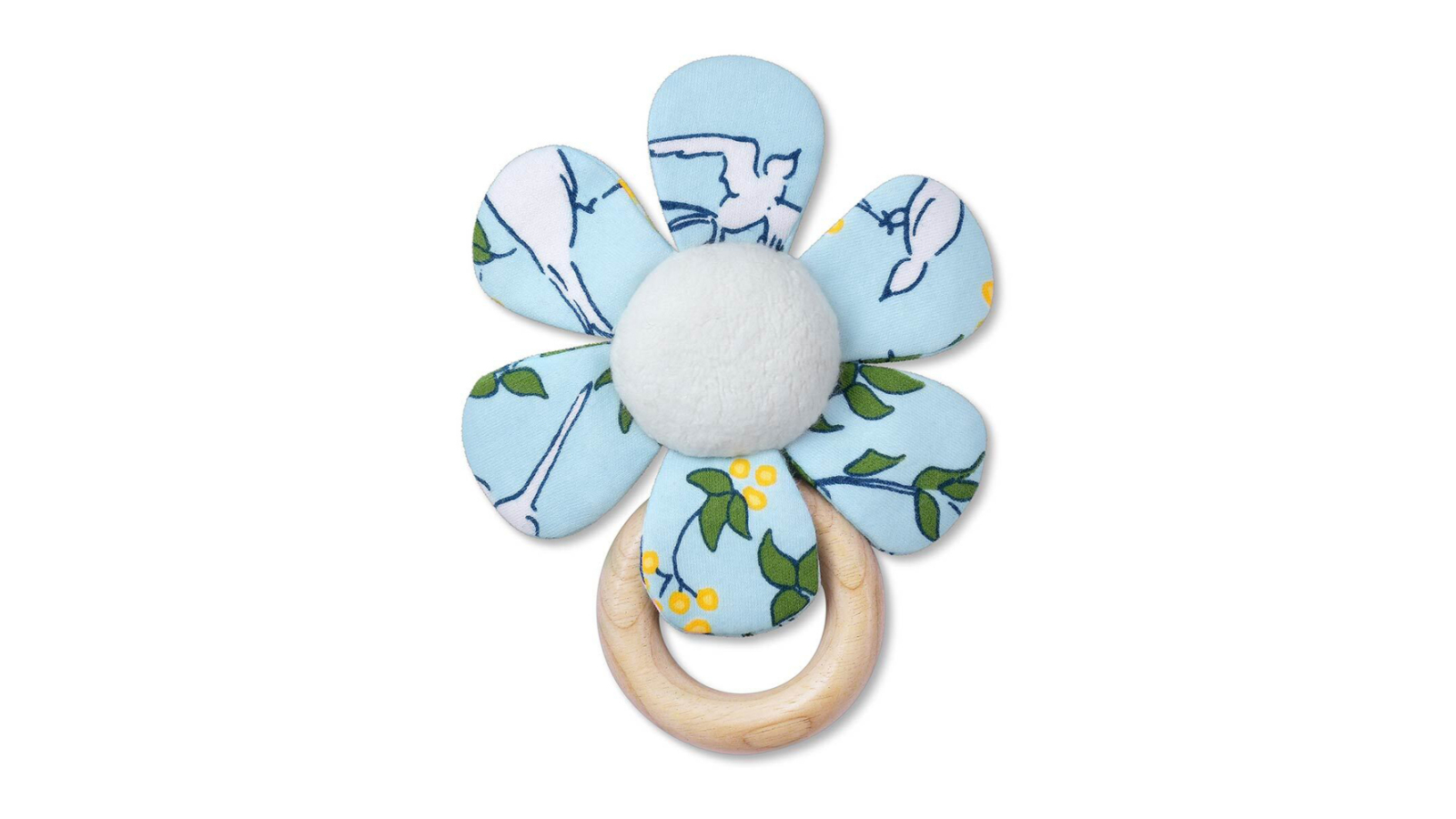 Apple Park Blue Teething Rattle Enchanted Leaves Baby Toy