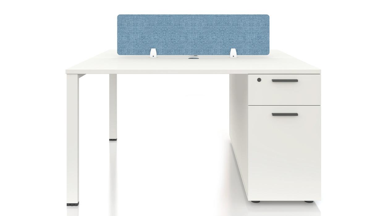 HelloFurniture White 2-Seater Emery Office Table